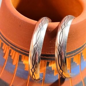 Vintage Sterling Silver Hoop Earrings